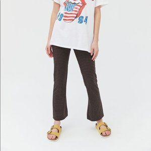 UO Cara High Waisted Kick Flare Pant Brown Multi